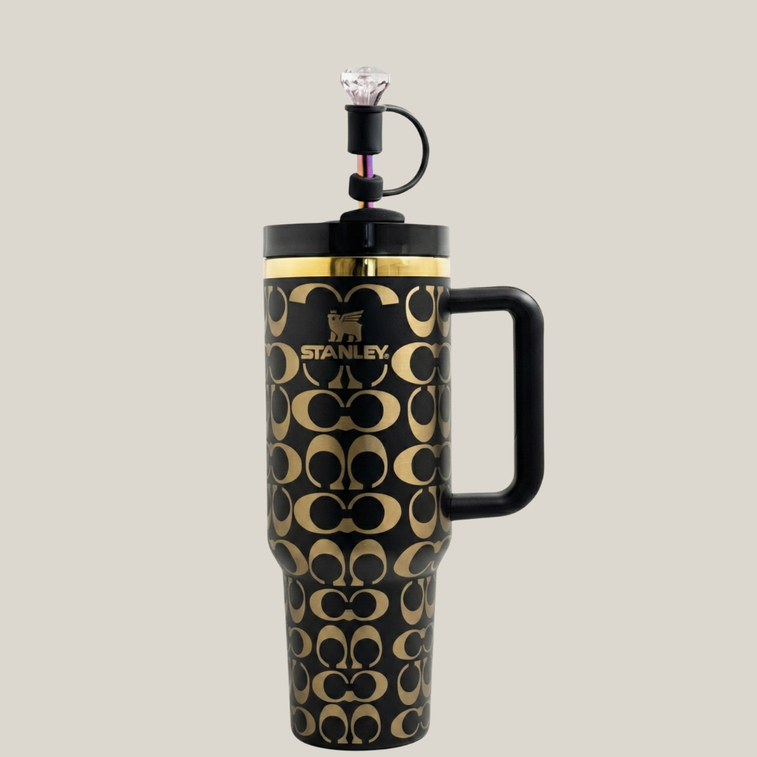 Gobelet Isotherme Quencher Monogramme Holographique 1,2 L - NOIR ET DORÉ