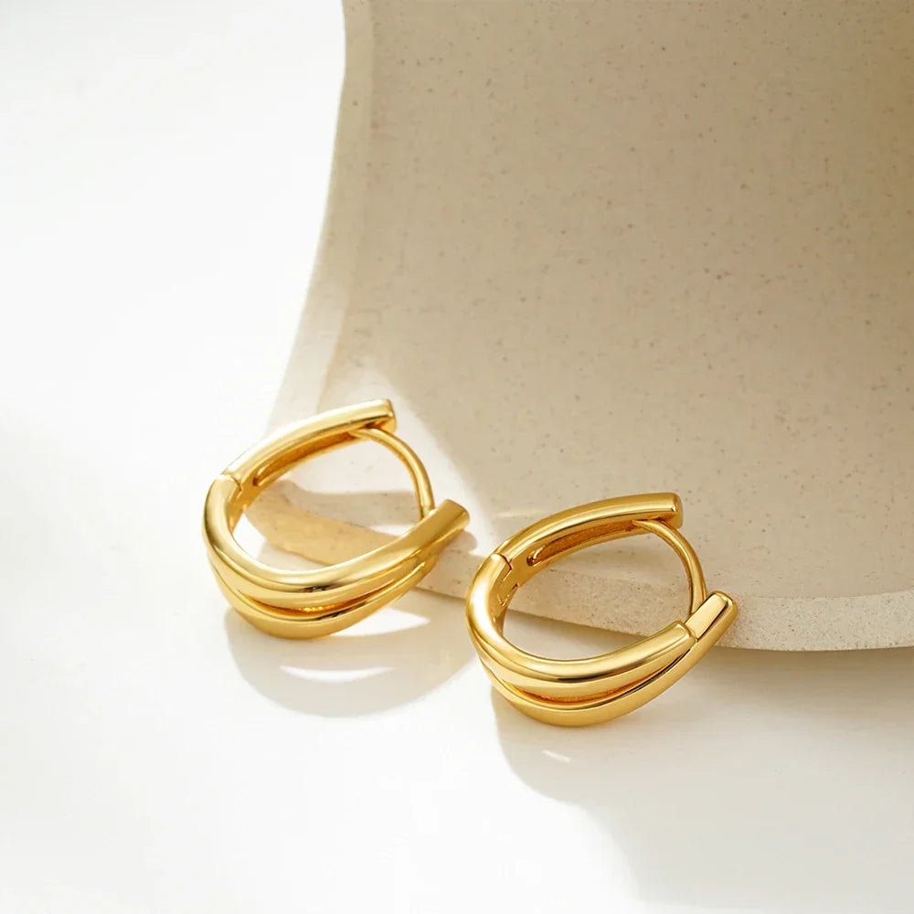 Mini créoles en U double rang