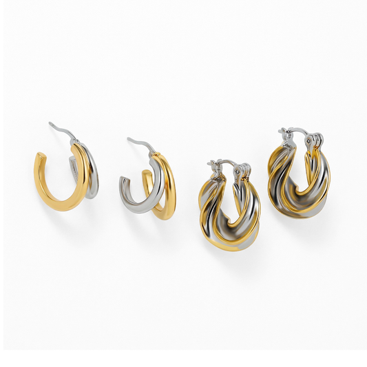 Boucles d’oreilles vintage double style