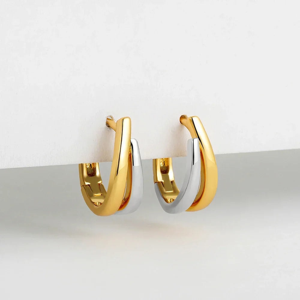 Mini créoles en U double rang