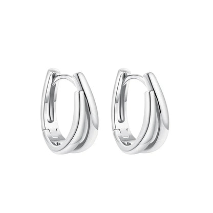 Mini créoles en U double rang
