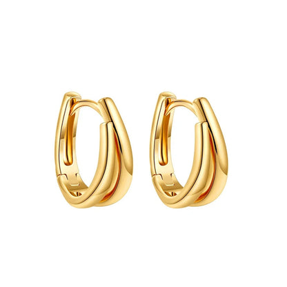 Mini créoles en U double rang