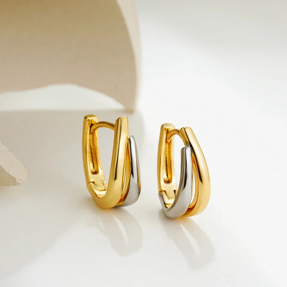 Mini créoles en U double rang