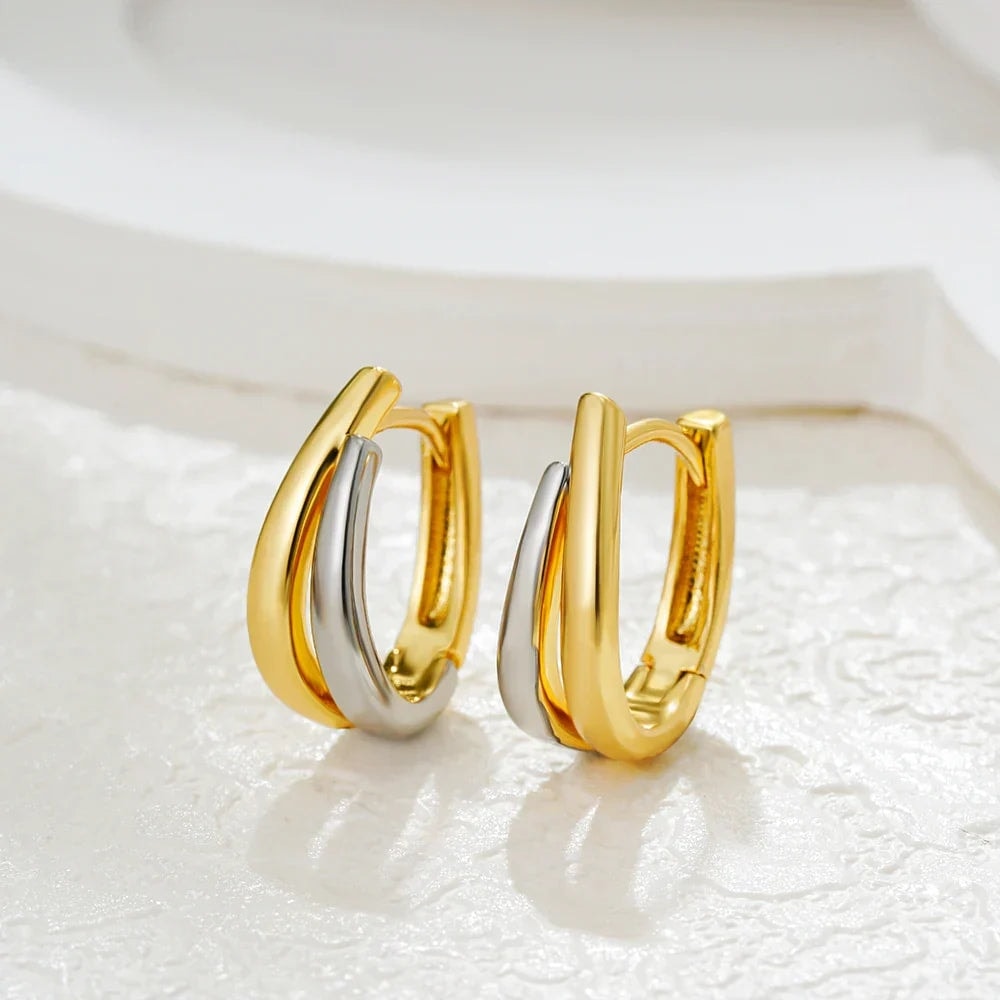 Mini créoles en U double rang