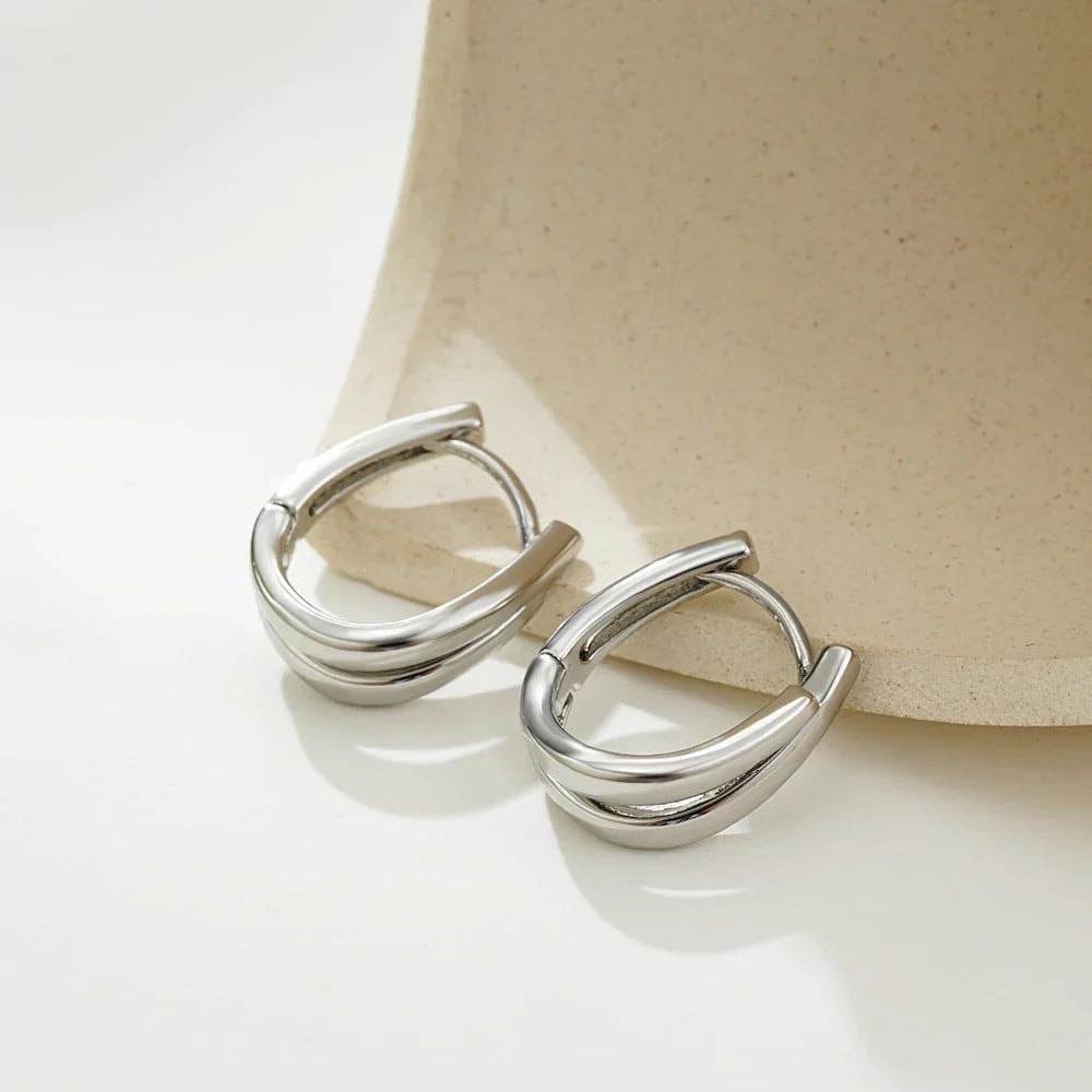 Mini créoles en U double rang