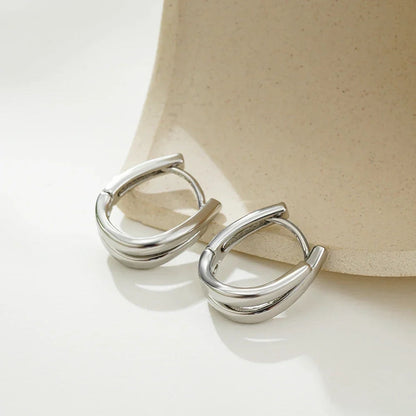 Mini créoles en U double rang